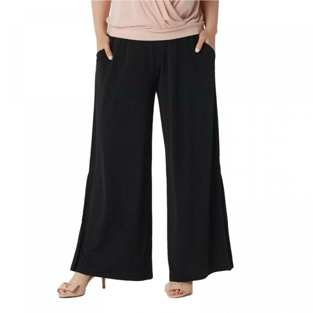 NWT G.I.L.I. Jetsetter Side Slit Pants PM Black